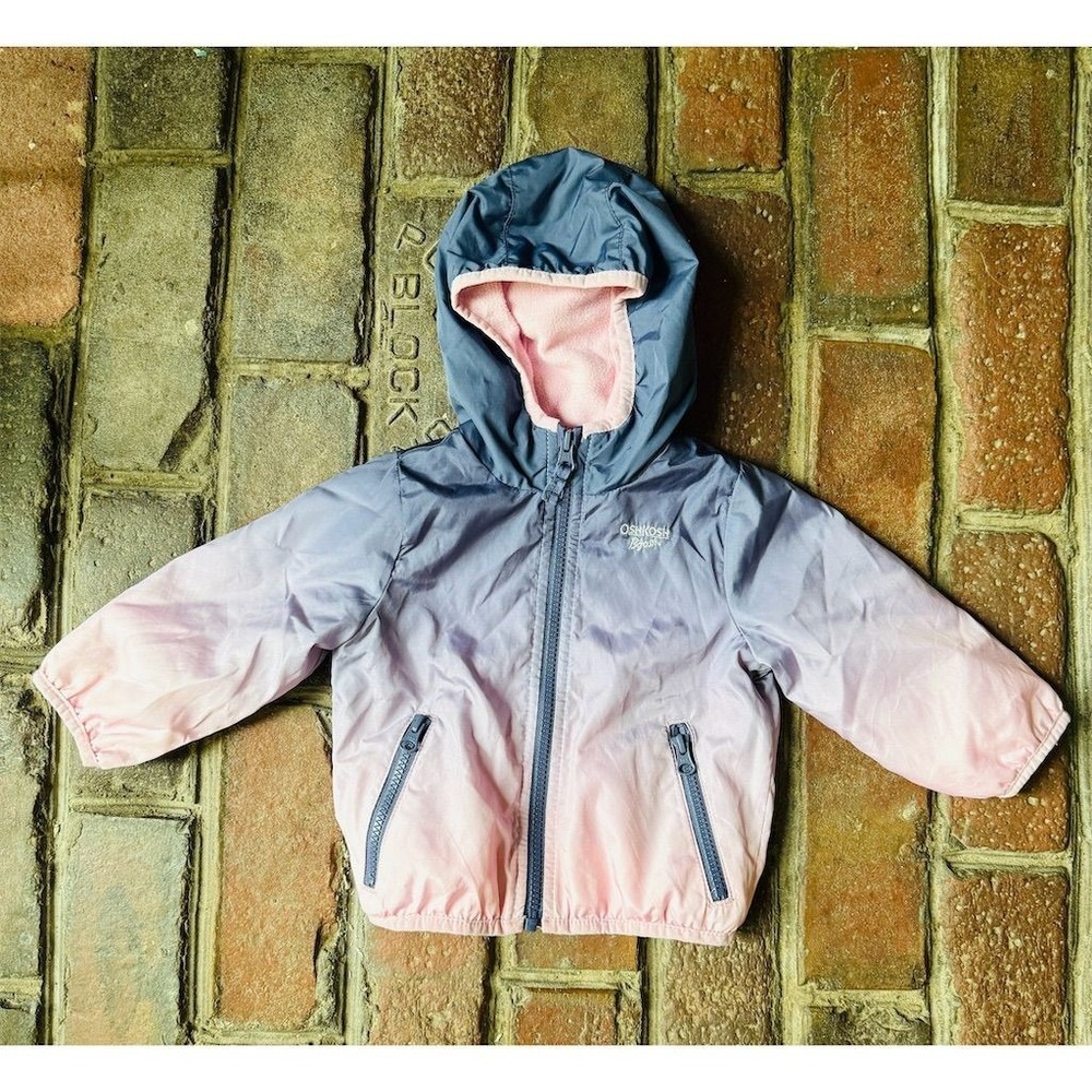 OshKosh B'gosh‎ Baby Girls' Multicolor Hooded Fashion Jacket coat 12months ombré